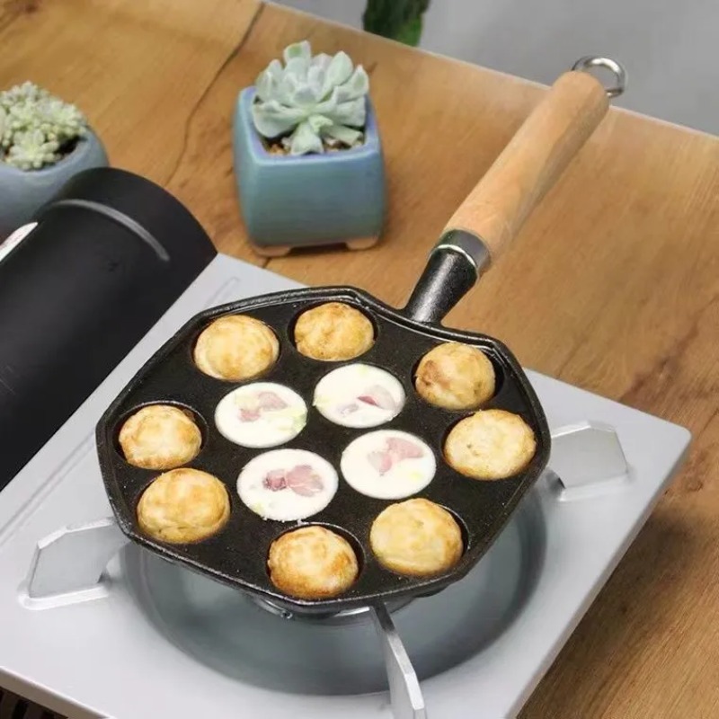 موقد غاز من الحديد الزهر ، مقل - مراجعة Takoyaki Grill Plate وسعره